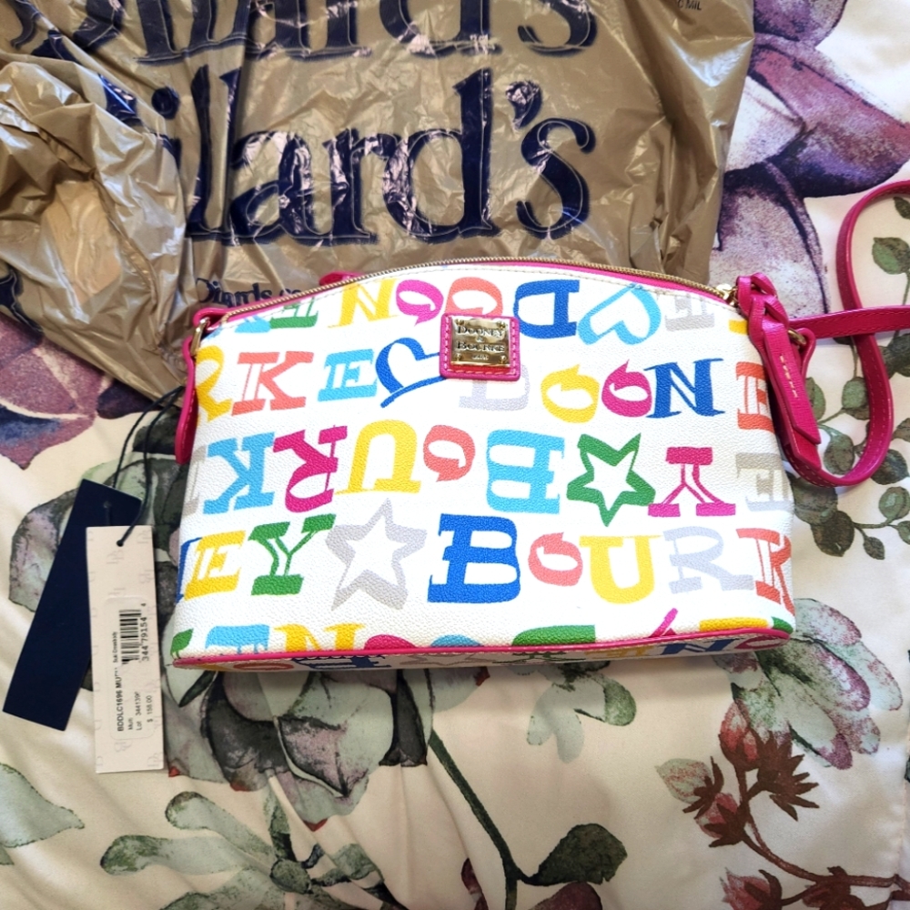 Dooney & Bourke DOODLE Suki Crossbody Bag Multi Logo Shoulder Purse